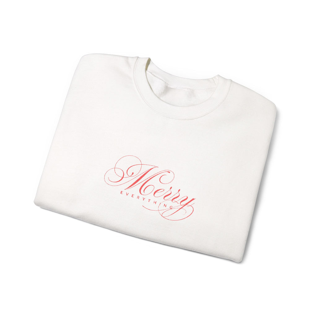 Embroidered Sweatshirt Merry Everything | Christmas Holiday Script Crewneck
