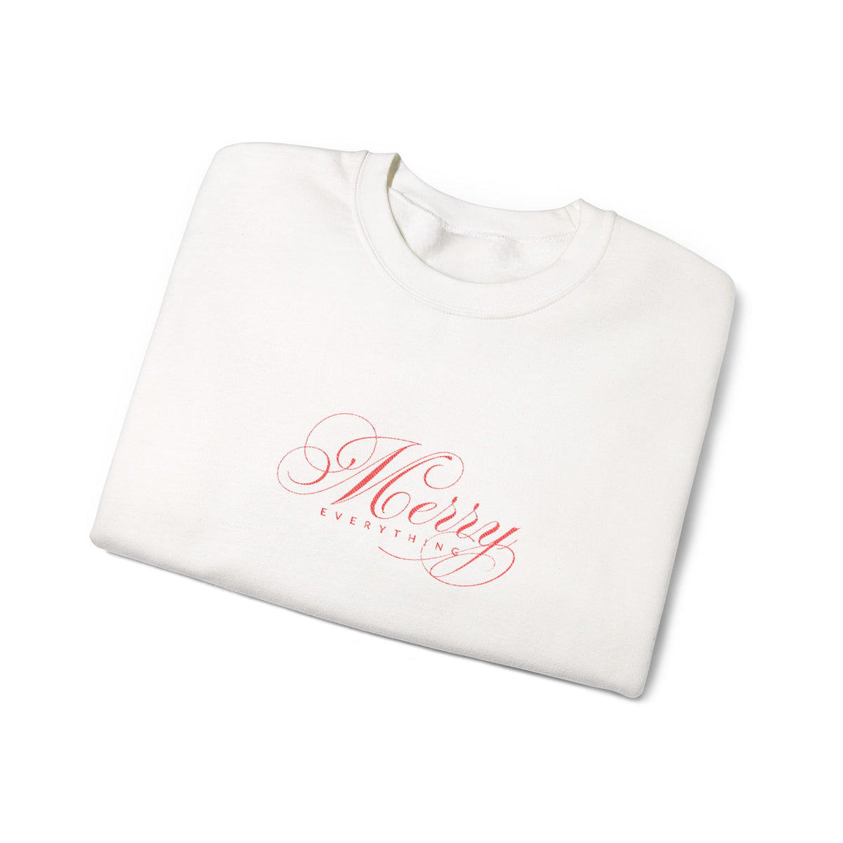Embroidered Sweatshirt Merry Everything | Christmas Holiday Script Crewneck