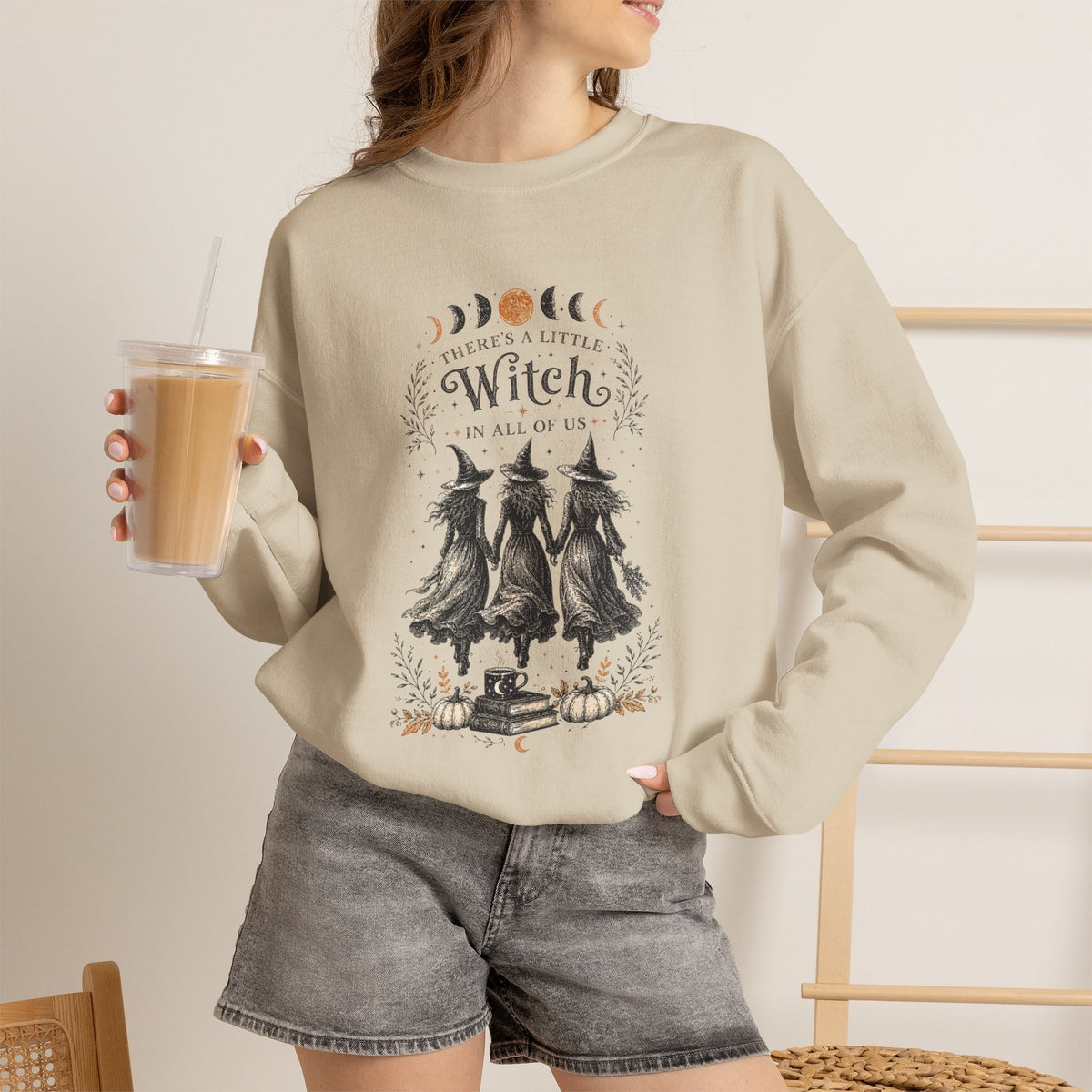 Three Witches Moon Phases sweatshirt | Halloween gothic sarcastic crewneck
