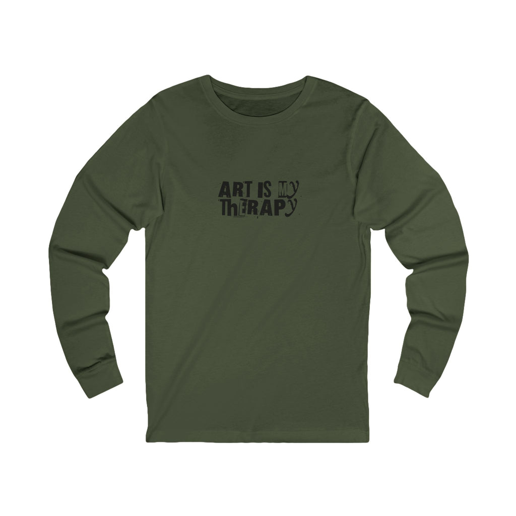 Art Is My Therapy Long Sleeve Tee | Typography Art Therapy Shirt