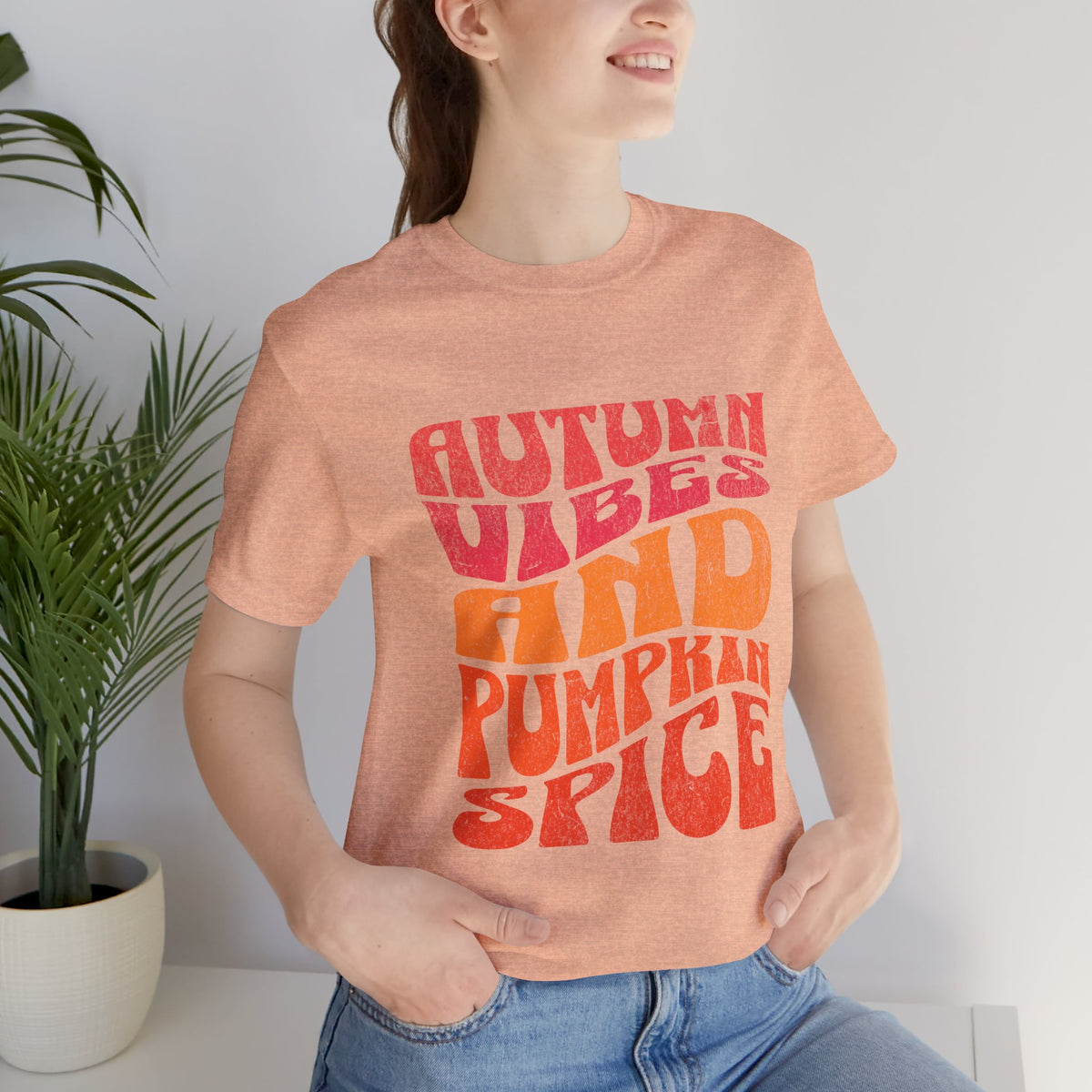 Autumn Vibes and Pumpkin Spice T-Shirt | Fall Typography Tee
