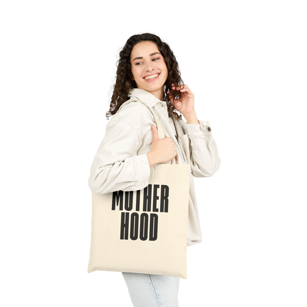 Motherhood tote bag | Canvas shopper, minimalist typography