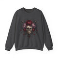 Floral Skull Crewneck Sweatshirt | Gothic Rose Skull Design