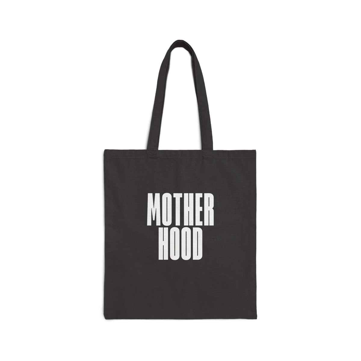 MOTHERHOOD tote bag | bold white text cotton canvas
