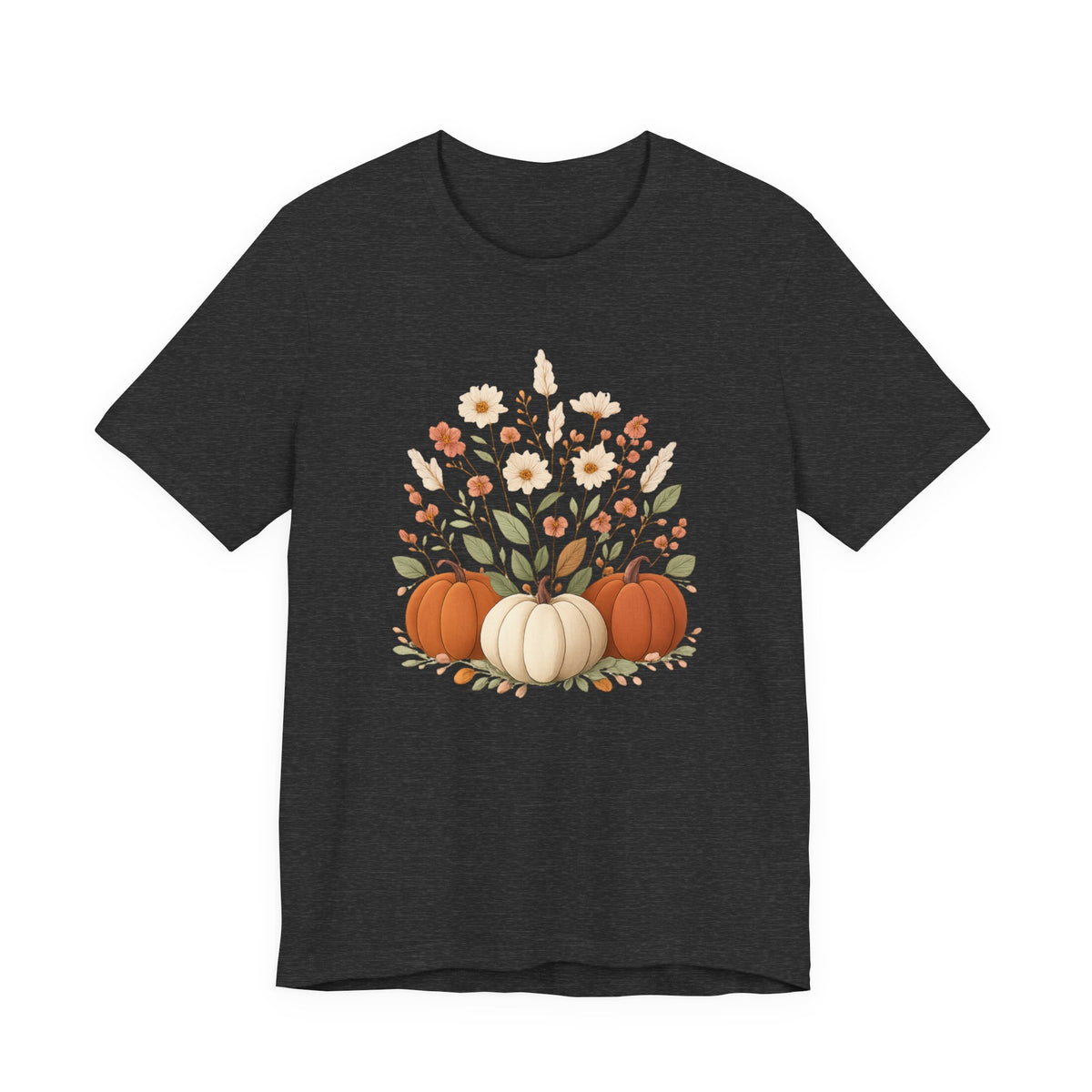 Autumn Pumpkins and Wildflowers Tee | Fall Floral Pumpkin Trio