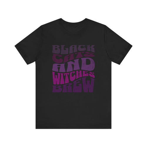 Black Cats and Witches Brew T-Shirt | Halloween Witchy Typography