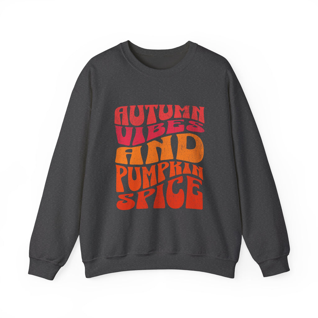 Autumn Vibes and Pumpkin Spice Sweatshirt | Fall Typography Crewneck