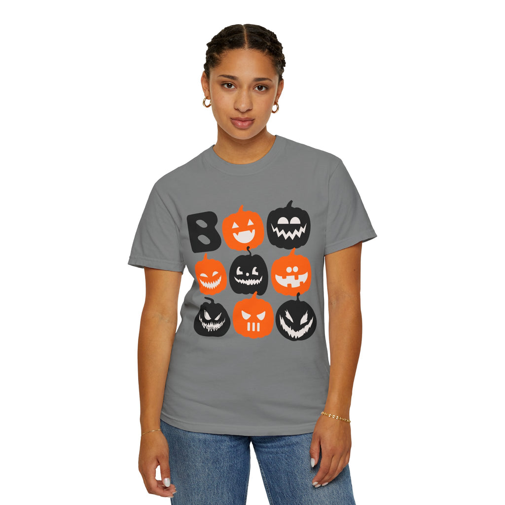 Jack-o-Lantern Faces T-shirt | Halloween Pumpkins Boo Pattern