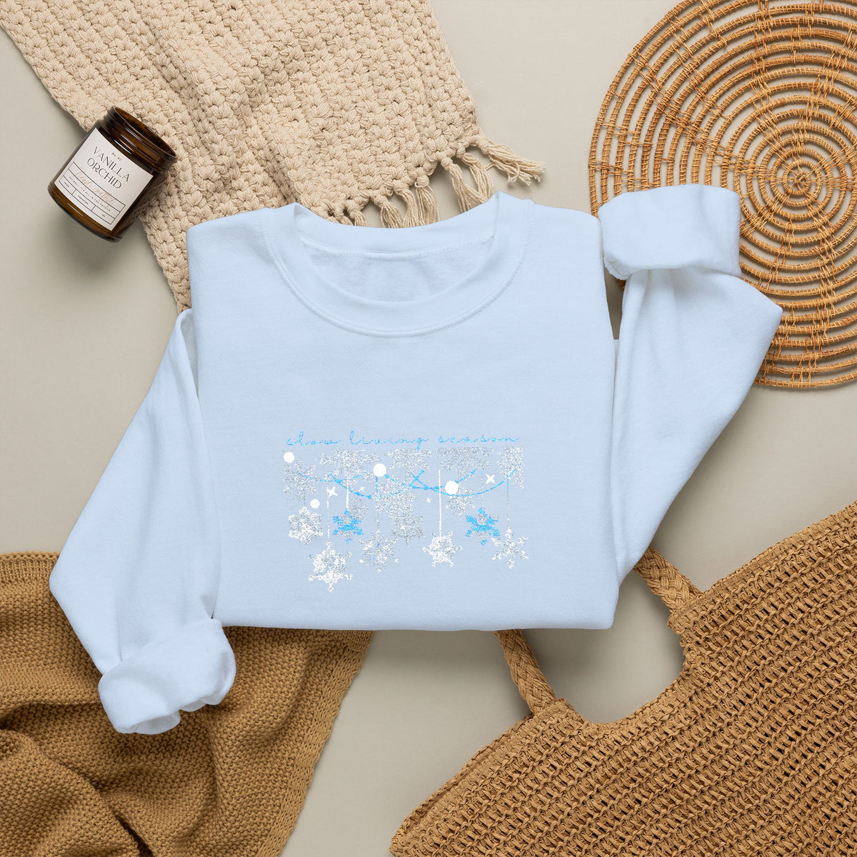 Embroidered Sweatshirt Winter Snowflakes | Slow Living Season Christmas