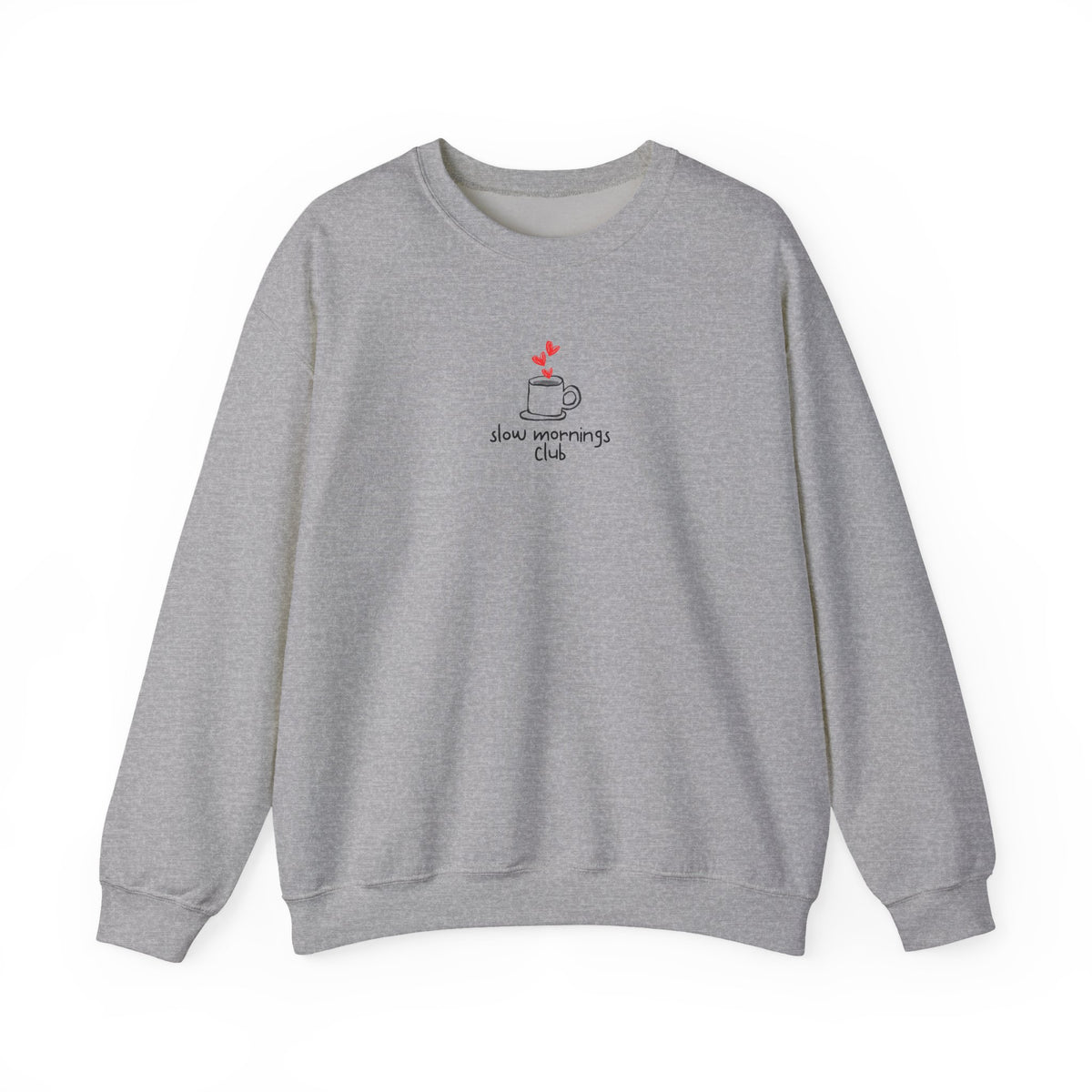 Slow Mornings Club sweatshirt | Coffee Mug Illustration, Cozy Crewneck