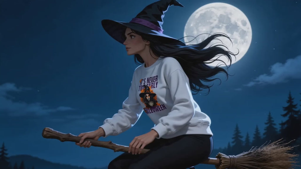 Halloween Witch Crewneck Sweatshirt | Halloween Graphic